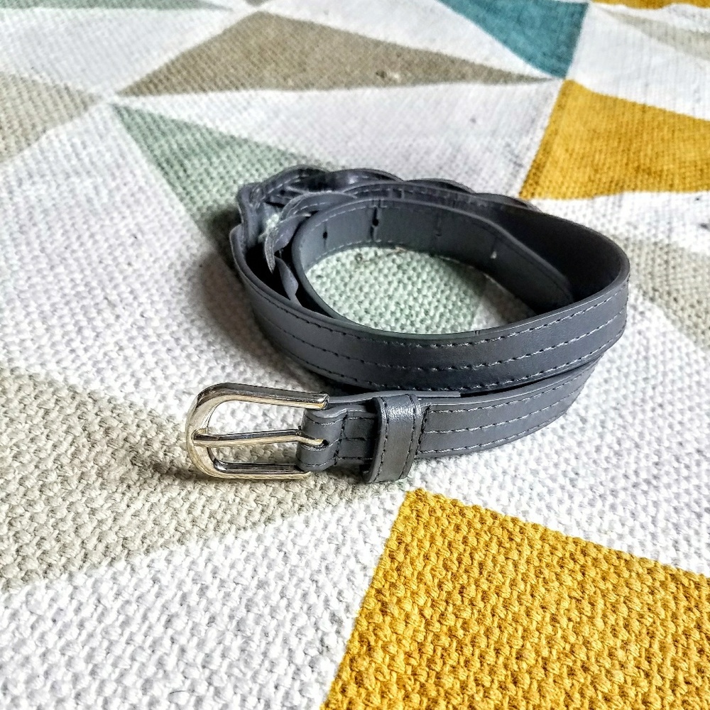European gray braided belt